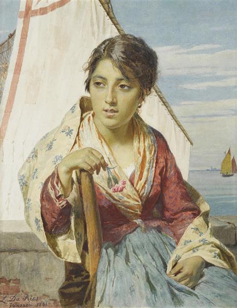 A young Italian fisher woman, 1881 - Luigi Da Rios