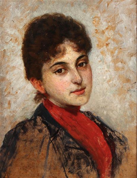Portrait of a young beauty, c.1890 - Luigi Da Rios