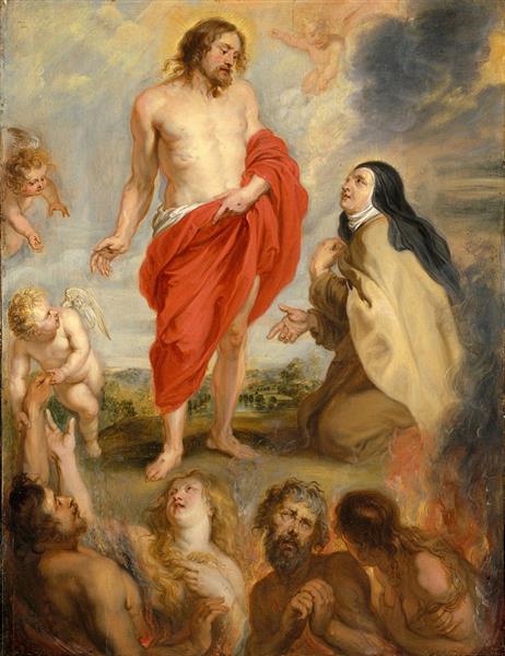 Saint Teresa of Avila Interceding for Souls in Purgatory - Peter Paul Rubens