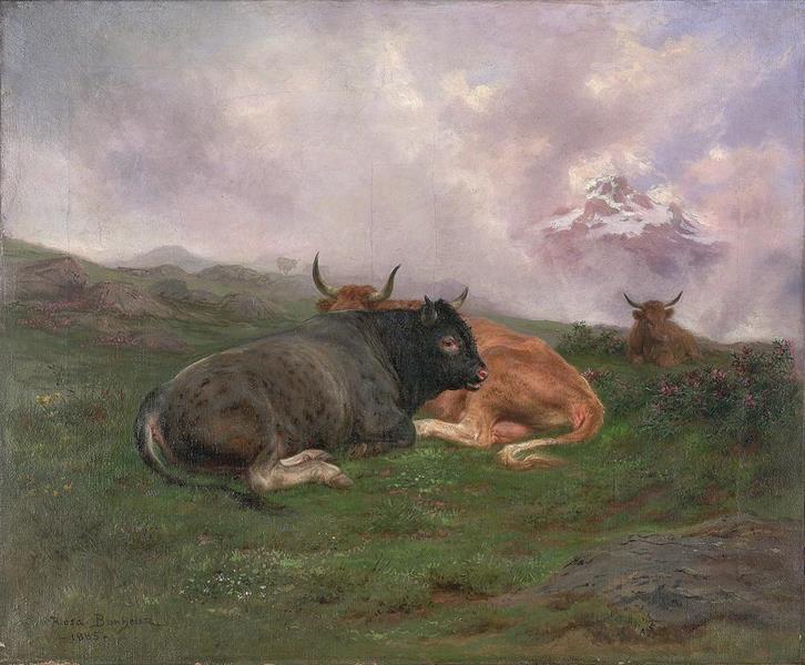 Cattle at Rest on a Hillside in the Alps - Rosa Bonheur