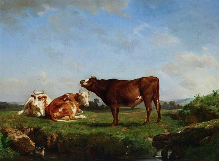 Three Cows In The Pasture - Rosa Bonheur