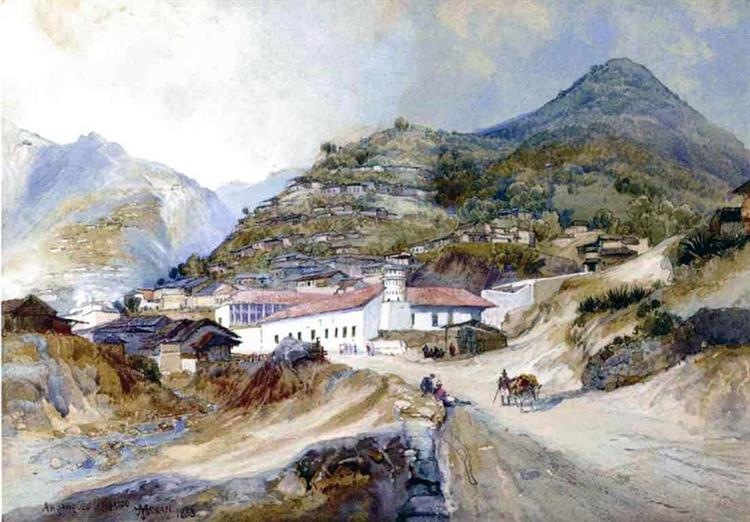 The Village of Angangueo - Томас Моран