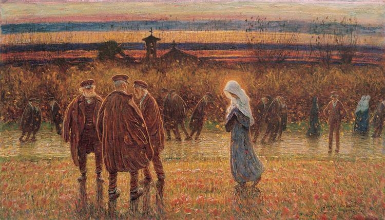 Falling leaves, 1898 - Анджело Далль’Ока Бьянка