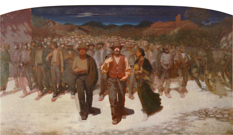 Stream of people, 1895 - 1896 - Pellizza da Volpedo