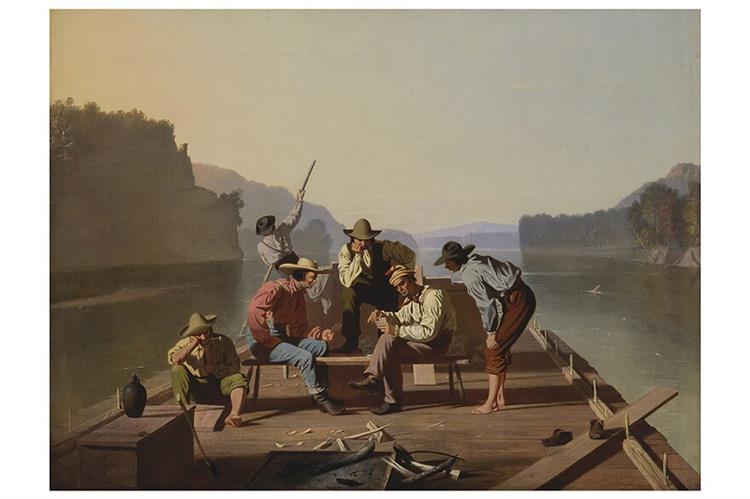 Raftsmen Playing Cards, 1847 - George Caleb Bingham
