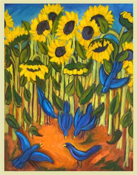 Blue Birds and Sunflowers   1994, 1994 - Jay Norman
