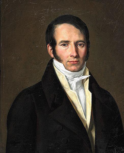 Portrait of a gentleman in a black jacket - Christian Albrecht Jensen