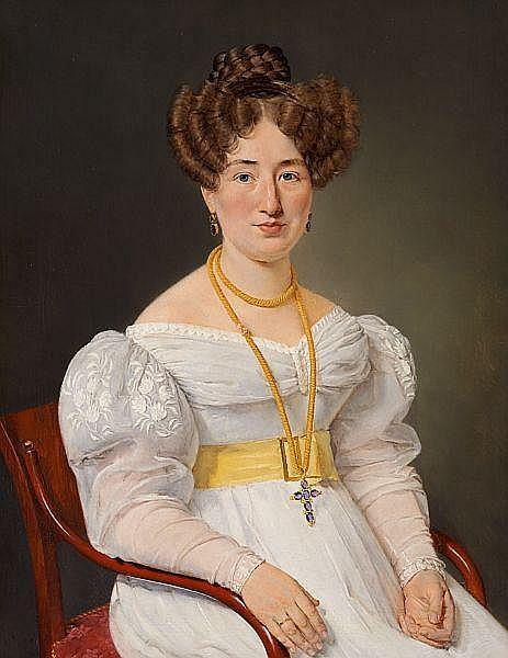 Portrait of Christiane Gram (1803-1845) in an Evening Dress - Christian Albrecht Jensen
