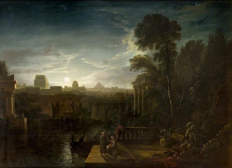 Moonlit View of an Eastern City - Francis Danby