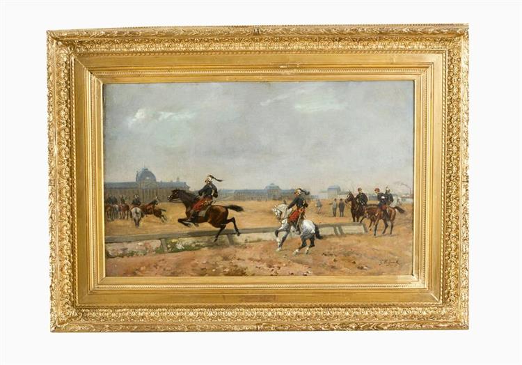 Cavalry training day at the Ecole Militaire - Gustave Neymark