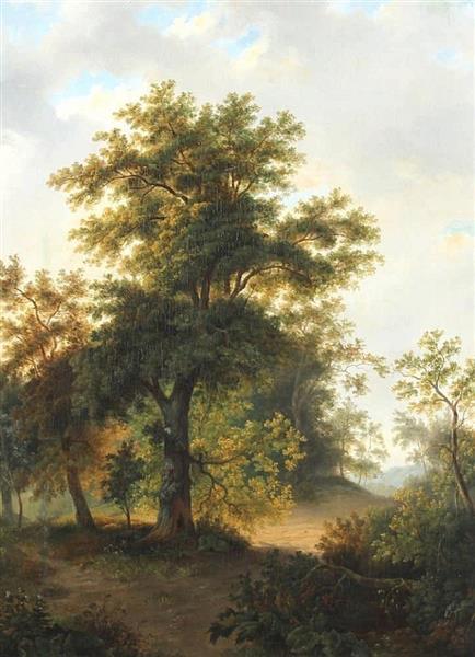 Romantische Waldlandschaft - Heinrich Deiters