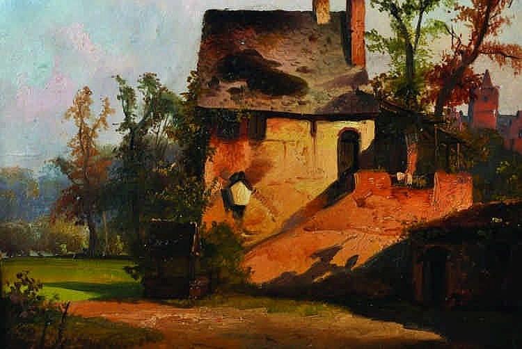 A Landscape with a House, a Well in the foreground - Hermann Mevius