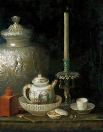 Teapot, Ginger Jar and Slave Candlestick - Pieter Gerritsz. van Roestraten