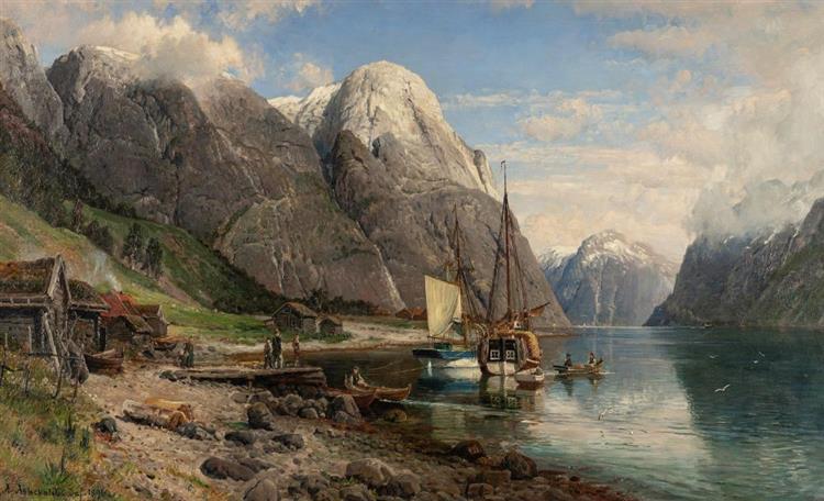 Fjord Landscape with People - Anders Askevold