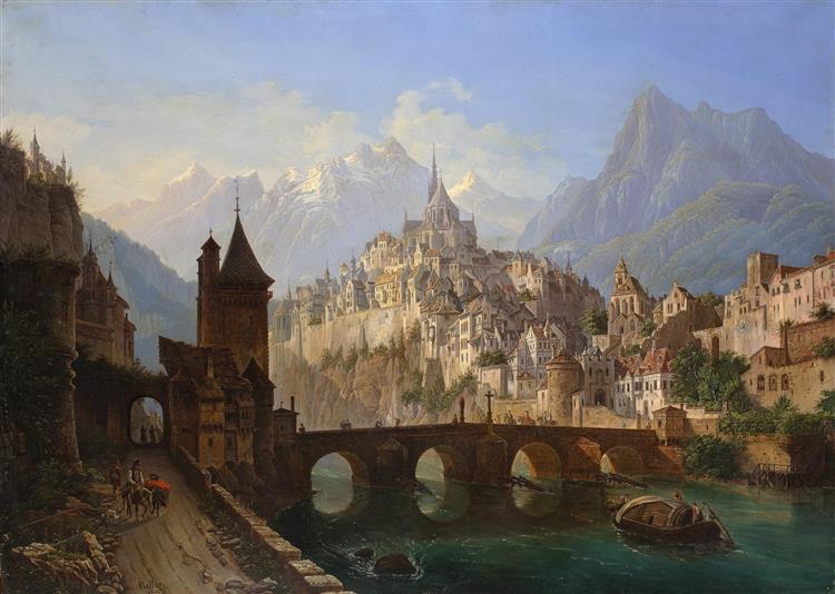Landscape with a Castle - Andreas Leonhard Roller