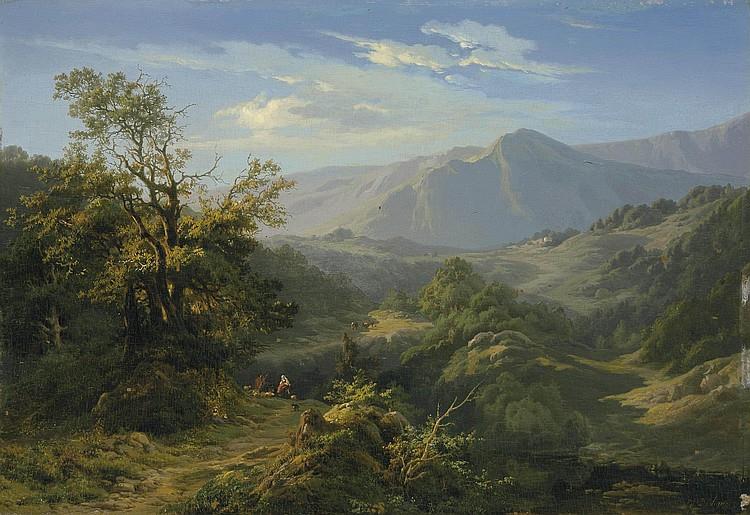 A Mountain Pass - Edouard de Vigne