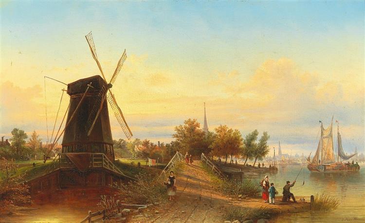 Watermill Near Amsterdam - Elias Pieter van Bommel