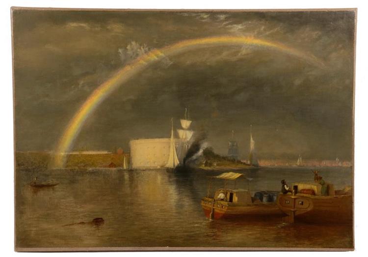 New York Harbor under a Rainbow - Fitz Henry Lane