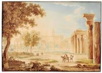 Blick auf das Forum Romanum, das Kapitol und den Bogen des Septimus severus - Franz Kaisermann