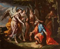 Abraham and the Angels - Gaspare Diziani