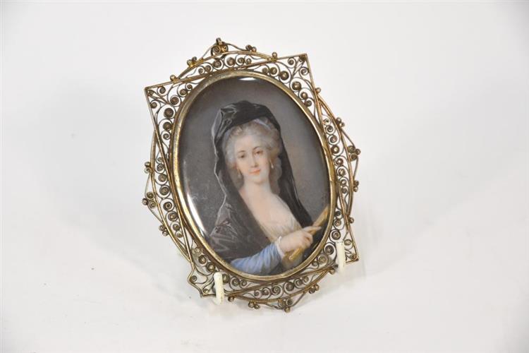 A portrait miniature on ivory of a lady - Heinrich Friedrich Fuger