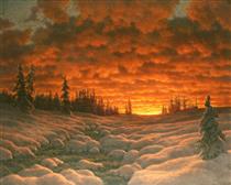 Winter Sunset - Ivan Fedorovich Choultse