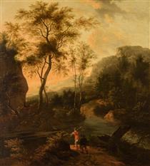 Fiishermen in a wooded landscape - Jakob de Heusch
