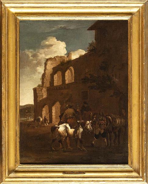THE KNIGHTS' STOP AT THE HOSTELRY - Karel Dujardin