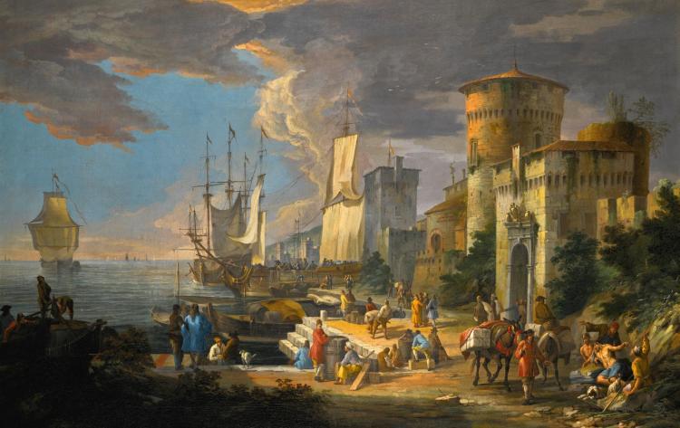 A Mediterranean Port Scene, 1713 - Luca Carlevaris