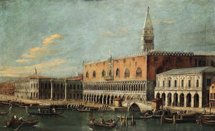 Veduta di Venezia con Palazzo Ducale - Luca Carlevaris