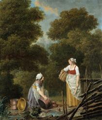 Two Maid-Servants at a Brook - Pehr Hillestrom