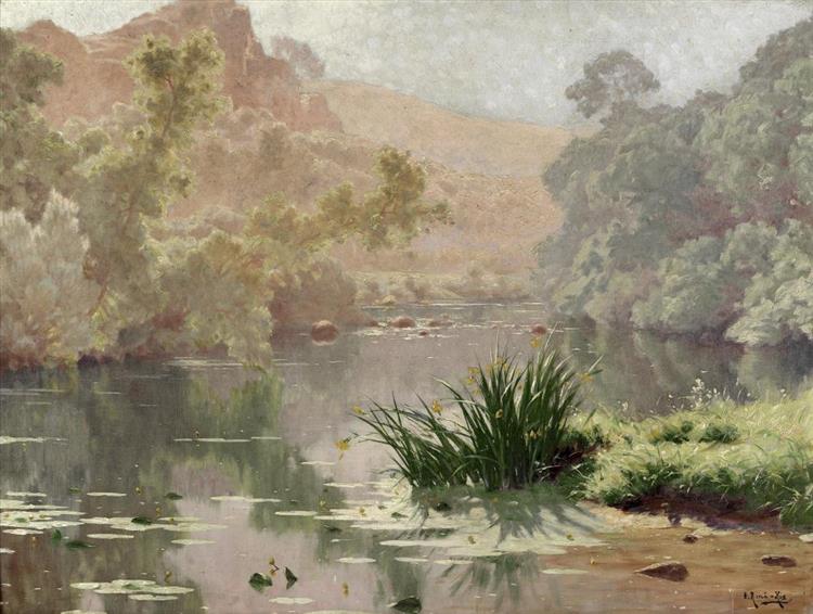 The river in summer - Rene Charles Edmond His