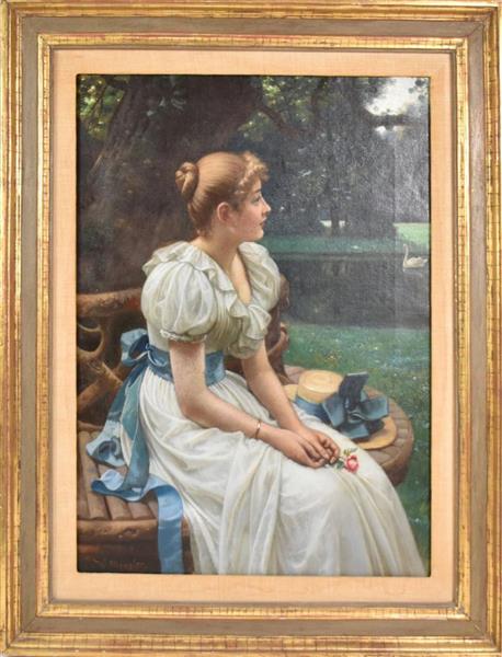 Young Lady in Garden - Wilhelm Menzler