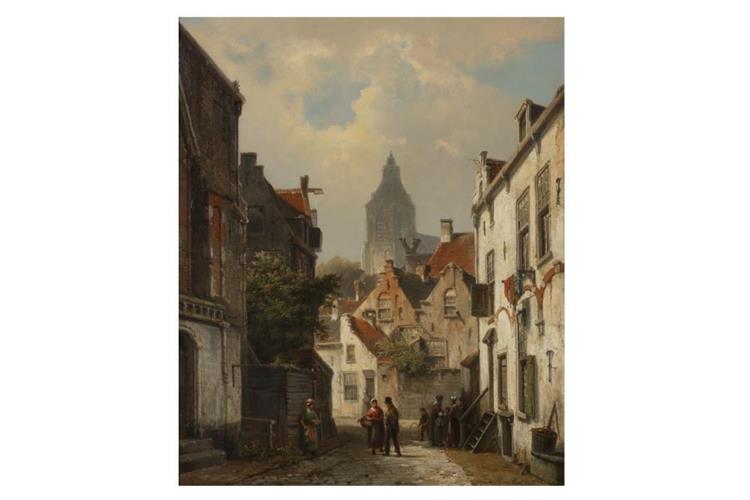 Dutch Street Scene - Willem Koekkoek