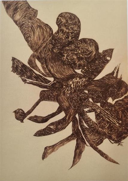 Vajda Lajos Forest Damon, 1940, Charcoal on Paper, 126x90cm, 1940 - Лайош Вайда