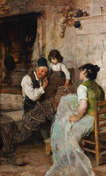 The fisherman's family, 1887 - Alessandro Milesi