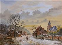 Winterlandschaft mit Kirche - Hans-Peter Emons