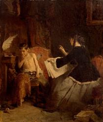 Eros and the painter - Nikolaus Gysis