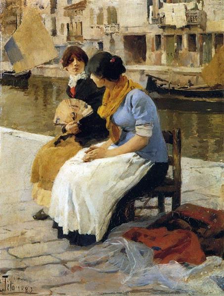 Chatting, 1883 - Ettore Tito