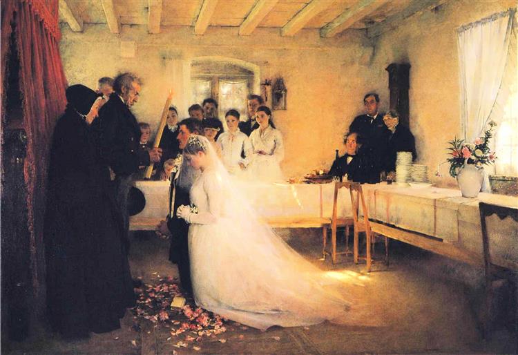 Blessing of the young couple before marriage, 1880 - 1881 - Pascal Dagnan-Bouveret