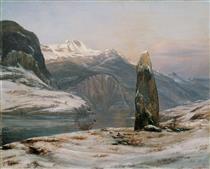 Winter at the Sognefjord - Johan Christian Clausen Dahl