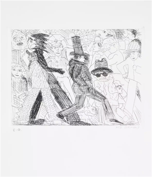 Self Portrait in a Crowd, 1962 - 1964 - Red Grooms