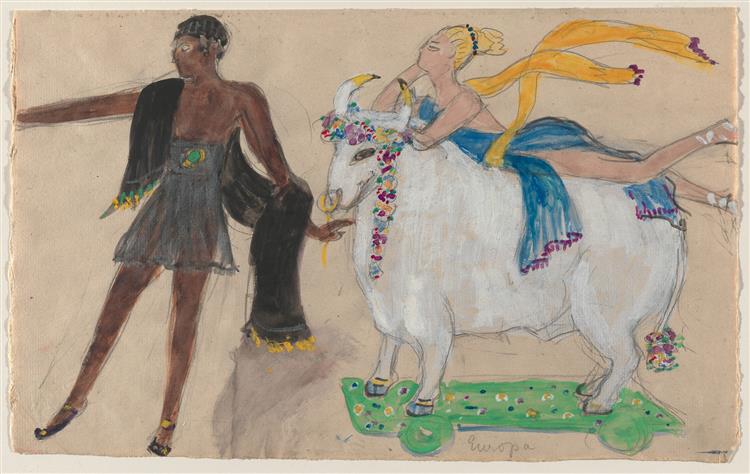 Costume Design (Europa) for Artist's Ballet Orphée of the Quat Z Arts, 1912 - Florine Stettheimer