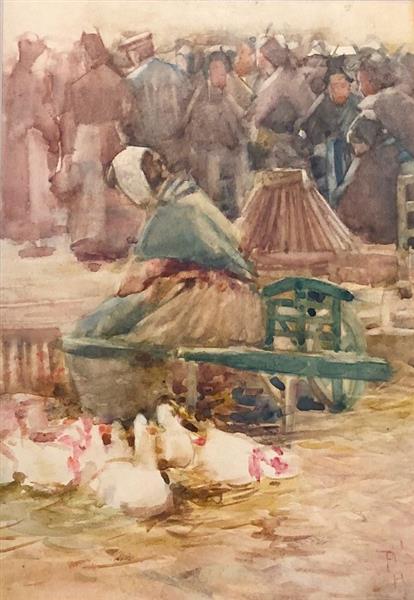 The Poulterers’ Corner, Arles, c.1901 - Frances Hodgkins
