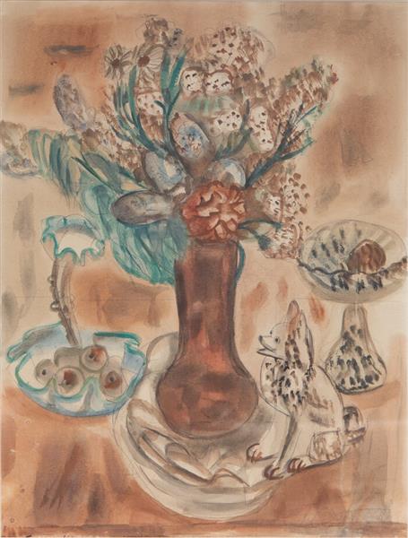 The Brown Vase with Flowers, 1930 - Frances Hodgkins