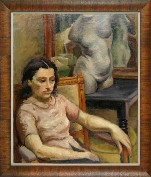Sonia Seated before Torso by Ben, c.1938 - Jacob Macznik