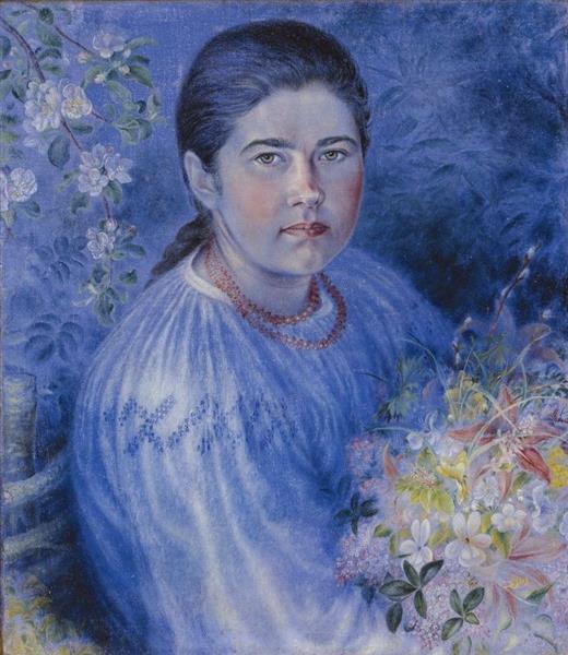 Portrait of Nadia Bilokur, 1941 - Екатерина Белокур