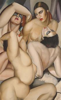Group of Four Nudes - Тамара Лемпицька