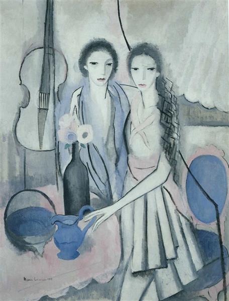 Two Sisters with a Cello, 1913 - 瑪麗·羅蘭珊