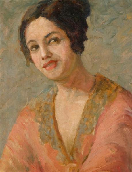 Self Portrait with Orange Dress, 1921 - Tarsila do Amaral